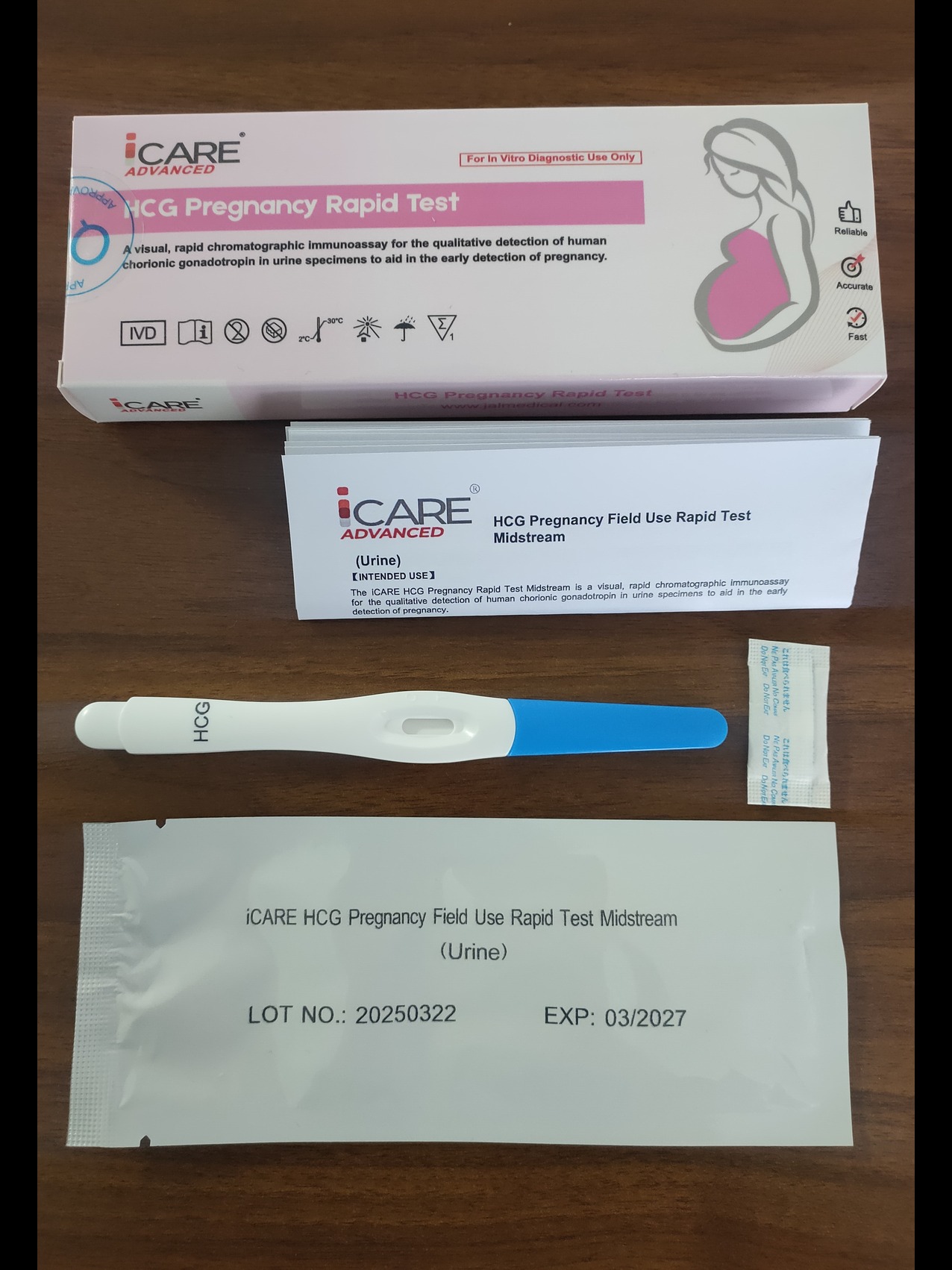 99.9% Accuracy Pregnancy HCG Rapid Test Kit for Urine Test Result in 3Mins